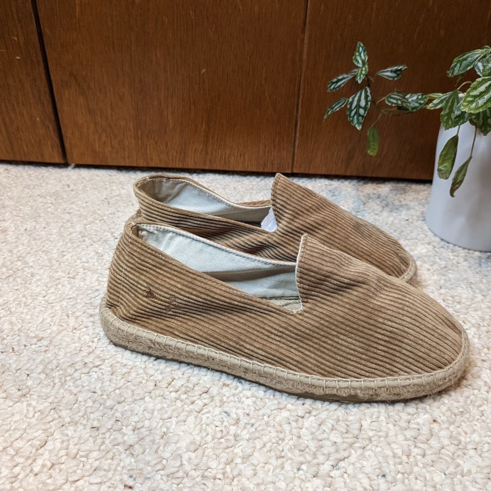 Manebi Tan Corduroy Ribbed Espadrilles